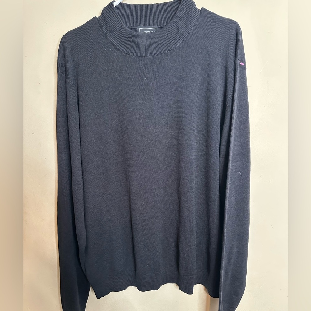 Cezani Silk Half Turtleneck Sweater Mens Thick Worsted Pullover Sweater XL